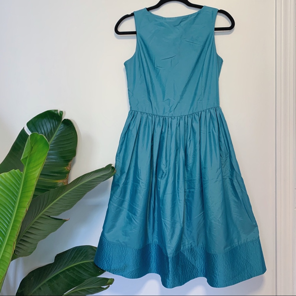 Teal 50s midi tea dress